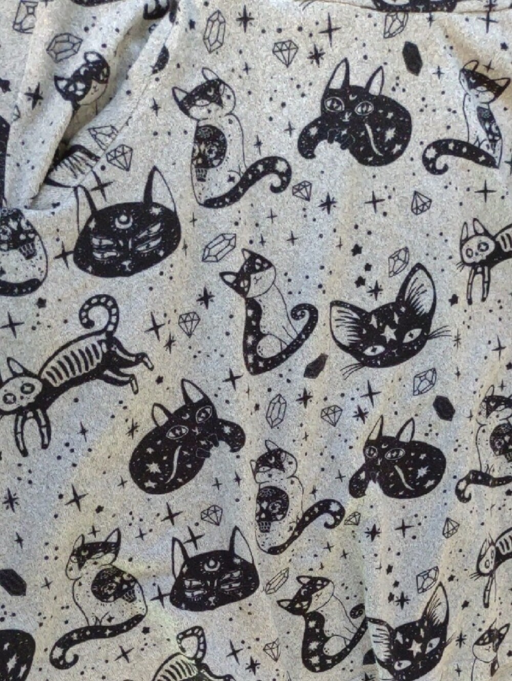 LaShu Girls' Gray Mini Dress with Black Cat Print - Picture 2 of 4